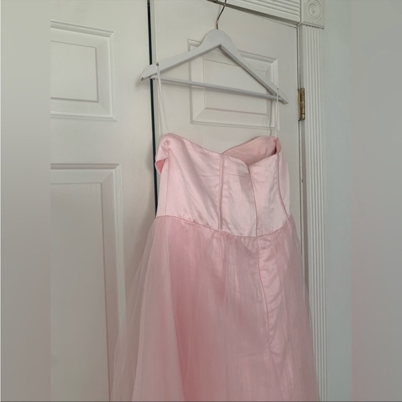 HEBEOS pink poofy prom dress princess strapless Large Medium fairytale - Picture 4 of 5